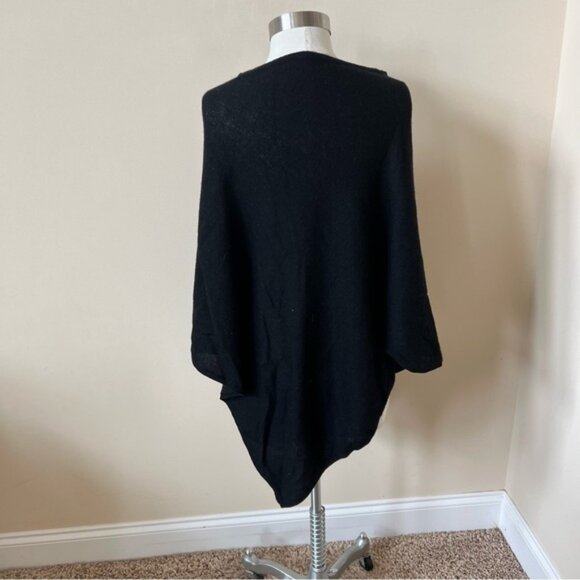 Beryll Black 100% Cashmere Knit Lightweight Poncho Sweater 26260 - Picture 5 of 7